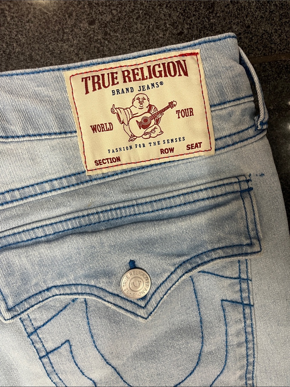 True Religion Women's Straight Jeans in Light Blue - Picture 4 of 6